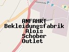 Anfahrt zum Bekleidungsfabrik Alois Schober Outlet  in Neuburg (Bayern)