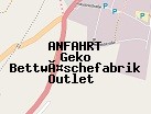 Anfahrt zum Geko Bettwäschefabrik Outlet  in Lienen (Nordrhein-Westfalen)