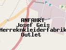 Anfahrt zum Josef Geis Herreknkleiderfabrik Outlet  in Großwallstadt (Bayern)